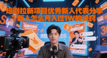 短剧拉新项目优秀新人代表分享新人怎么月入过1W的诀窍-恒创联盟资源网