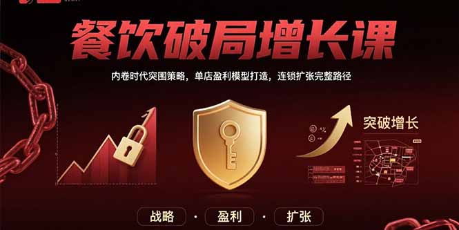 餐饮破局增长课：内卷时代突围策略，单店盈利模型打造，连锁扩张完整路径-恒创联盟资源网