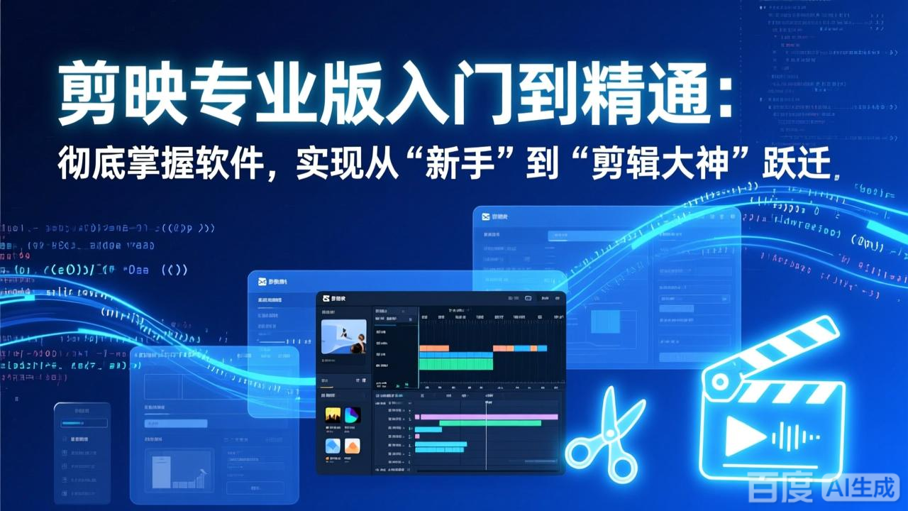 剪映专业版入门到精通：彻底掌握软件，实现从“新手”到“剪辑大神”跃迁-恒创联盟资源网