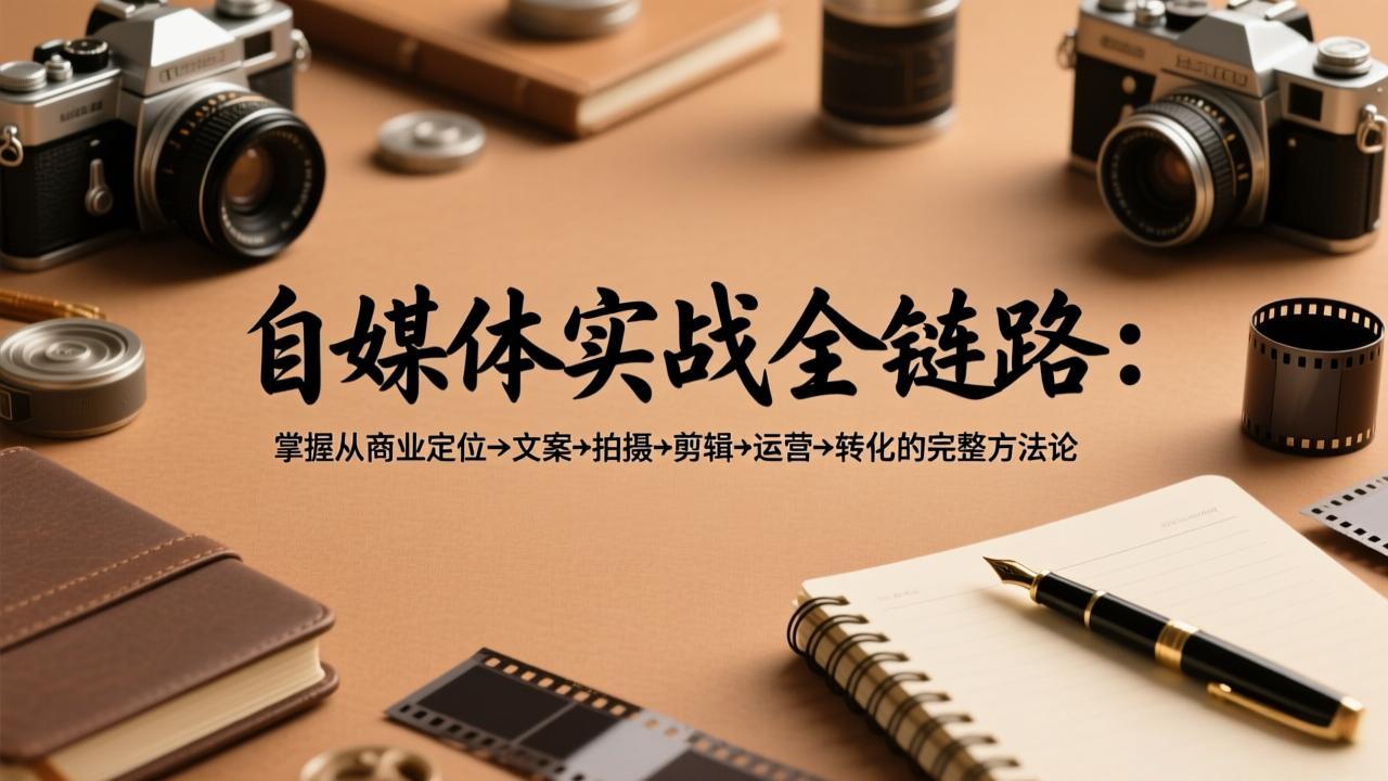 自媒体实战全链路：掌握从商业定位→文案→拍摄→剪辑→运营→转化的完整方法论-恒创联盟资源网