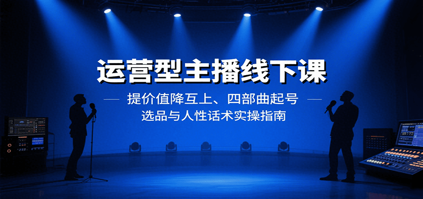 运营型主播线下课:提价值降互上、四部曲起号、选品与人性话术实操指南-恒创联盟资源网