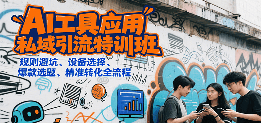 AI工具应用私域引流特训班，规则避坑、设备选择、爆款选题、精准转化全流程-恒创联盟资源网