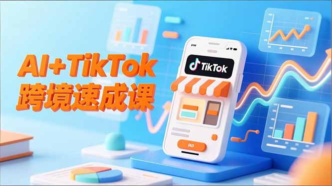 AI+TikTok跨境速成课，智能翻译、店铺定位、流程拆解，7天高效上线运营-恒创联盟资源网