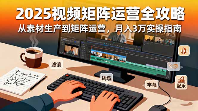 2025短视频矩阵运营全攻略：从素材生产到矩阵运营，月入3万实操指南-恒创联盟资源网