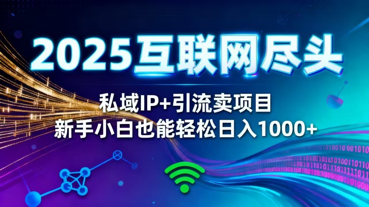 2025网创尽头王炸项目!私域 IP + 精准引流,新手小白在家躺赚日入 1000+-恒创联盟资源网