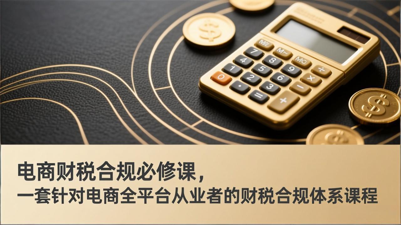 电商财税合规必修课，是一套针对电商全平台从业者的财税合规体系课程-恒创联盟资源网