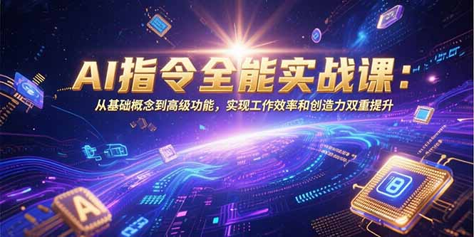 AI指令全能实战课：从基础概念到高级功能，实现工作效率和创造力双重提升-恒创联盟资源网