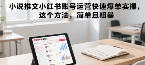 小说推文小红书账号运营快速爆单实操，这个方法，简单且粗暴-恒创联盟资源网
