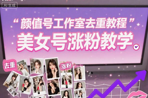 颜值号工作室去重教程,美女号涨粉教学-恒创联盟资源网