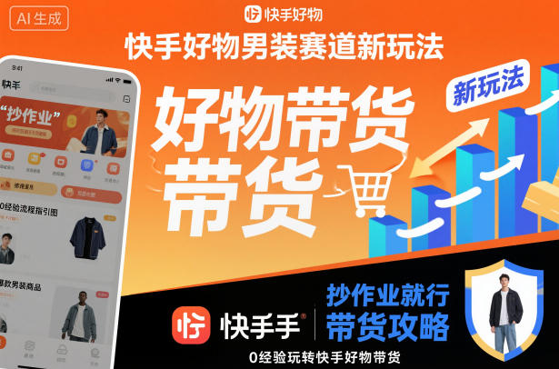 快手好物男装赛道新玩法，抄作业就行，0经验玩转快手好物带货-恒创联盟资源网