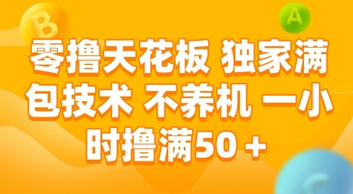 零撸天花板，独家满包技术 不养机 一小时撸满50+【揭秘】-恒创联盟资源网