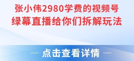 张小伟2980付费额视频号绿幕直播给你们拆解玩法-恒创联盟资源网