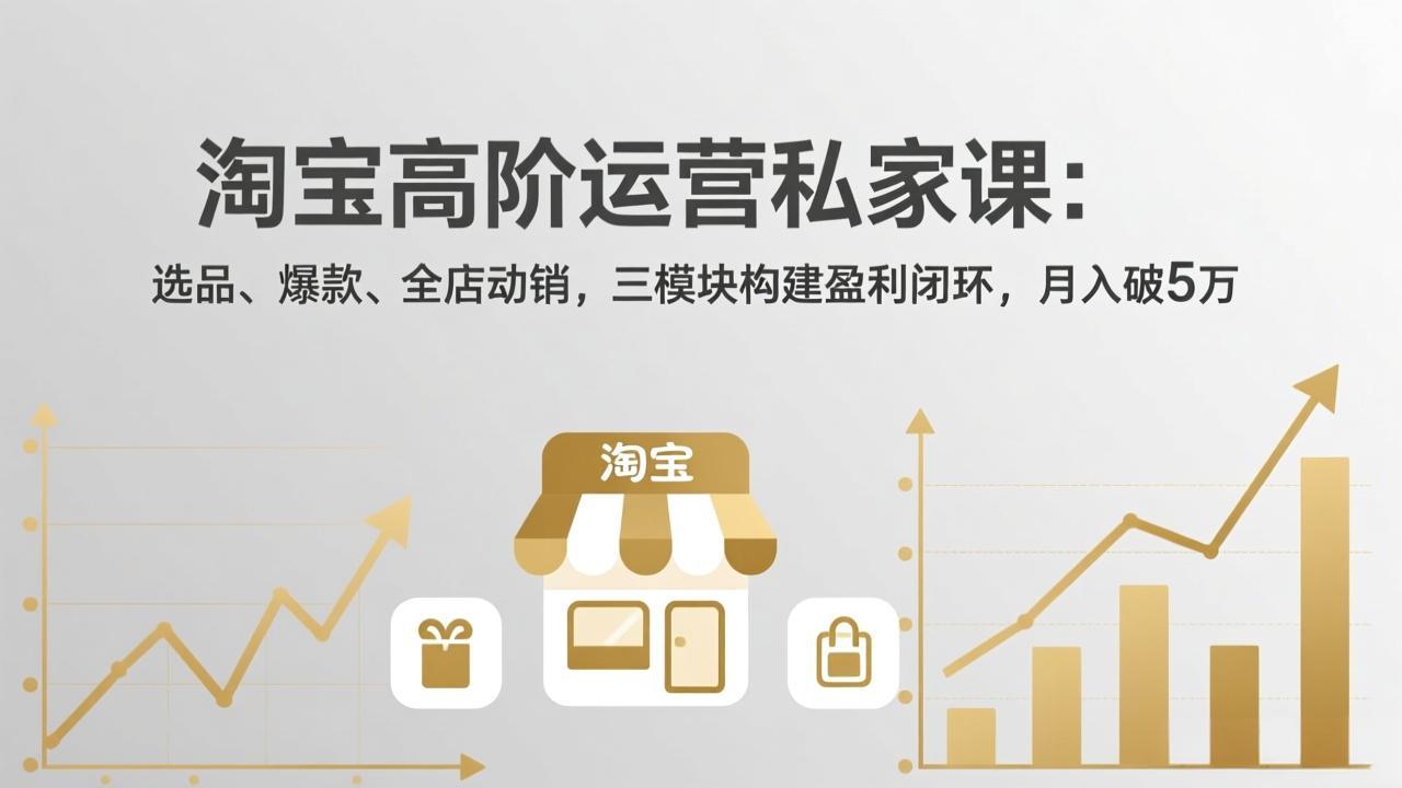 淘宝高阶运营私家课：选品、爆款、全店动销，三模块构建盈利闭环，月入破5万(更新26年2月-恒创联盟资源网