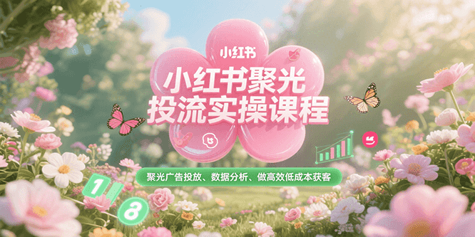 小红书聚光投流实操课程，聚光广告投放、数据分析、做高效低成本获客-恒创联盟资源网
