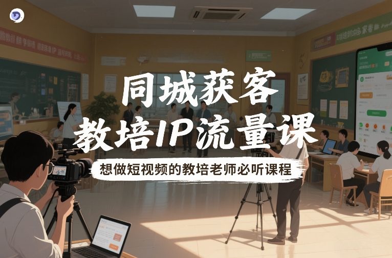 同城获客，教培IP流量课，想做短视频的教培老师必听课程-恒创联盟资源网