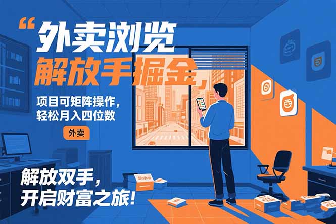 外卖浏览掘金项目 可矩阵操作 轻松日入500+-恒创联盟资源网