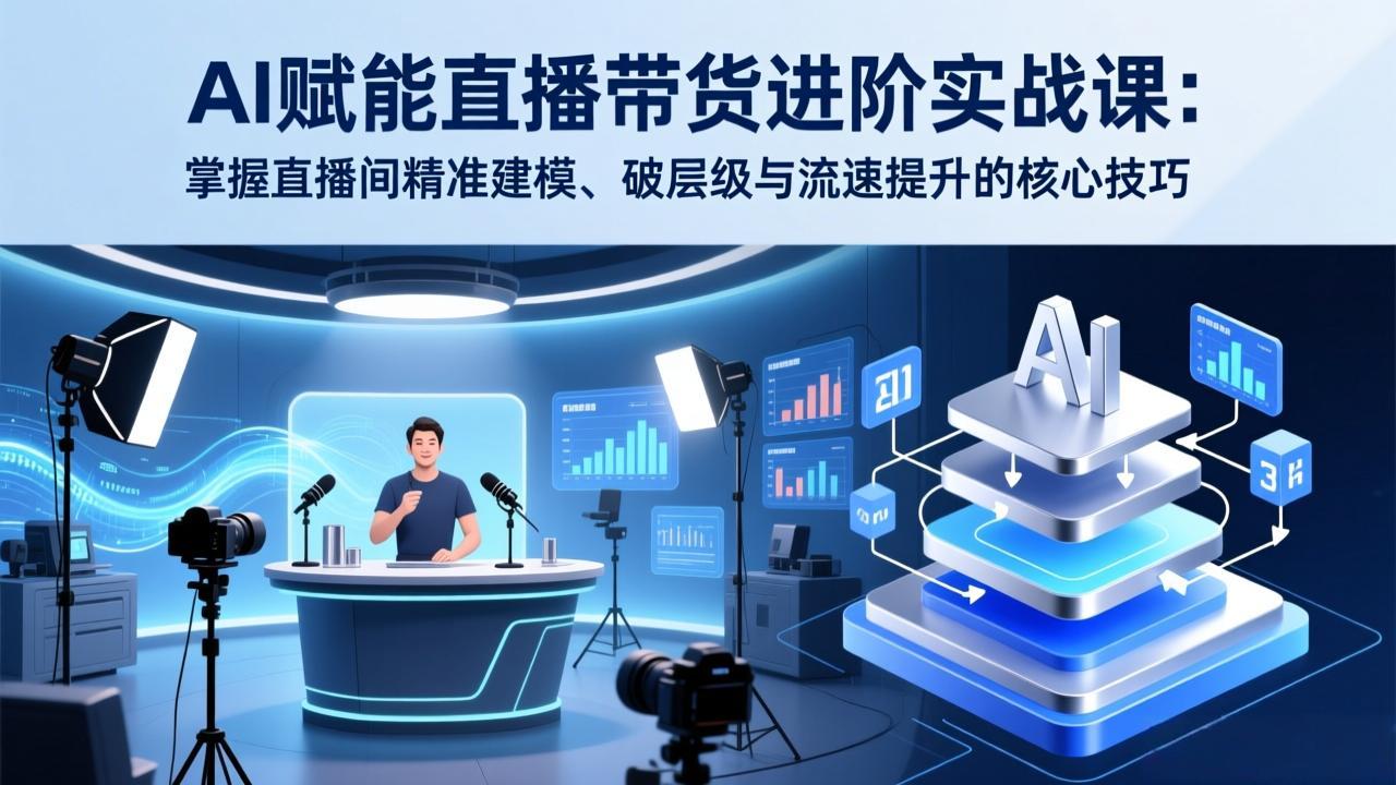AI赋能直播带货进阶实战课：掌握直播间精准建模、破层级与流速提升的核心技巧-恒创联盟资源网