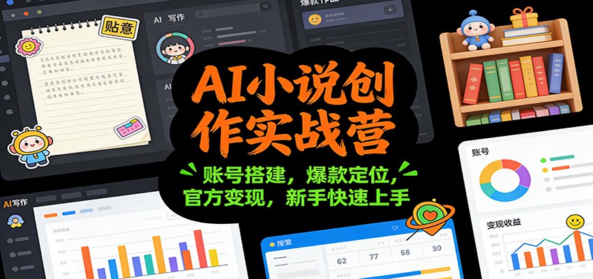AI小说创作实战营:账号搭建,爆款定位,官方变现,新手快速上手-恒创联盟资源网