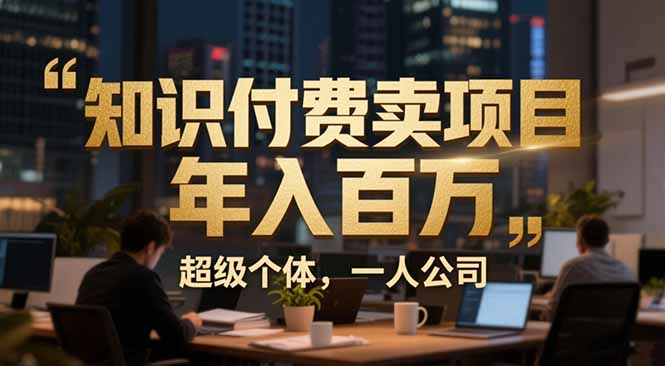 从0到年入百万：超级个体实战心得公开，个人IP×精准引流×成交系统全拆解-恒创联盟资源网