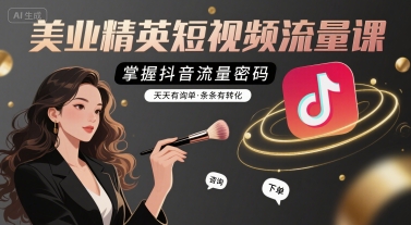 美业精英短视频流量课，掌握抖音流量密码，天天有询单，条条有转化-恒创联盟资源网
