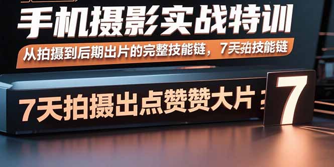 手机摄影实战特训,从拍摄到后期出片的完整技能链,7天拍出点赞大片-恒创联盟资源网