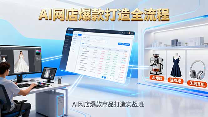 AI网店爆款商品打造实战班:AI技术实现商品图智能处理,快速搭建AI网店-恒创联盟资源网