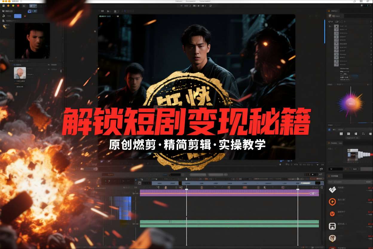 短剧拉新之原创燃剪精简剪辑实操课,解锁短剧变现秘籍-恒创联盟资源网