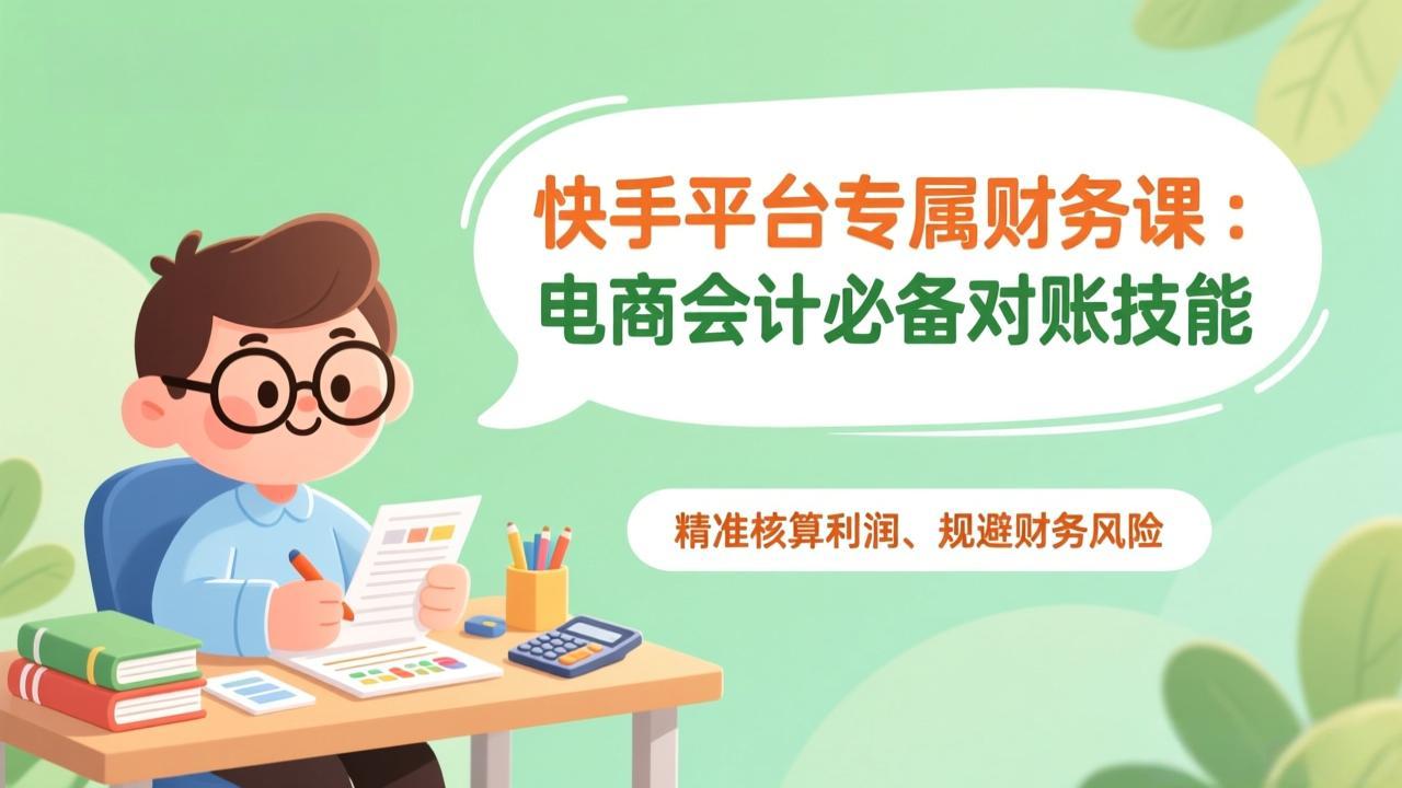 快手平台专属财务课：电商会计必备对账技能，精准核算利润、规避财务风险-恒创联盟资源网