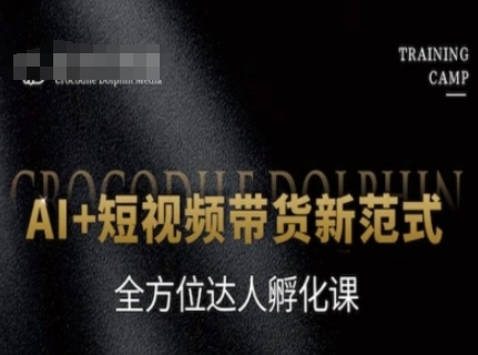 AI+短视频带货新范式，全方位达人孵化课-恒创联盟资源网
