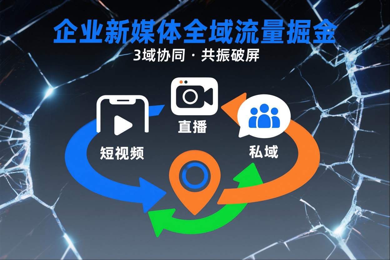 短视频全域商业模式,企业新媒体全域流量掘金,3域协同,共振破屏,短视频-直播-私域-地域-恒创联盟资源网