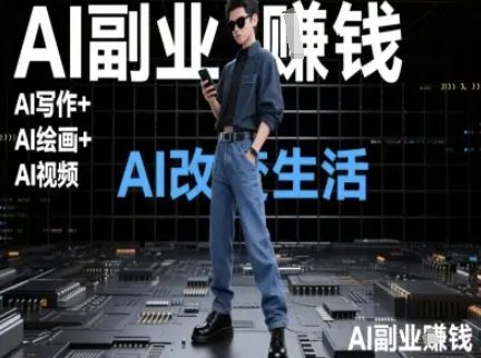 AI改变生活(Ai写作+AI绘画+Ai视频)，AI副业挣钱-恒创联盟资源网