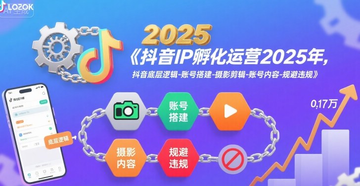 抖音IP孵化运营2025年,抖音底层逻辑-账号搭建-摄影剪辑-账号内容-规避违规-恒创联盟资源网