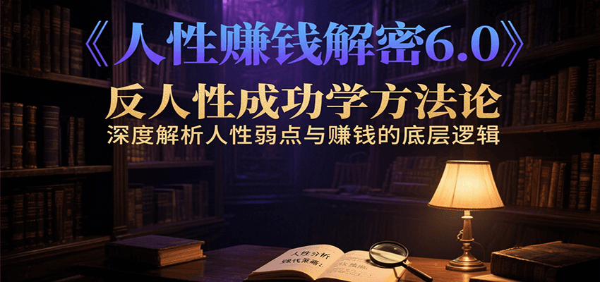 人性赚钱解密6.0，反人性成功学方法论，深度解析人性弱点与赚钱的底层逻辑-恒创联盟资源网