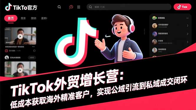 TikTok外贸增长营:低成本获取海外精准客户,实现公域引流到私域成交闭环-恒创联盟资源网