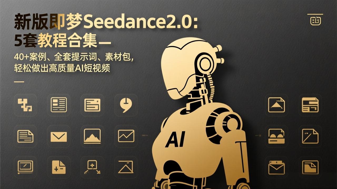 新版即梦Seedance2.0：5套教程合集，40+案例、全套提示词、素材包，轻松做出高质量AI短视频-恒创联盟资源网