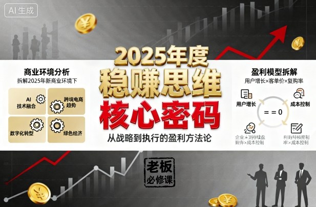 2025年度稳賺思维老板创业营，拆解2025年新商业环境下，企业实现持续盈利的核心密码-恒创联盟资源网