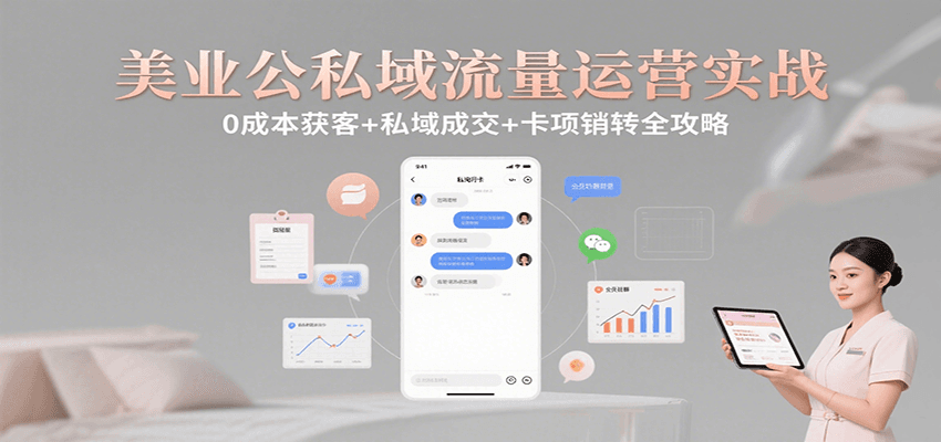 美业公私域流量运营实战：0成本获客+私域成交+卡项销转全攻略-恒创联盟资源网