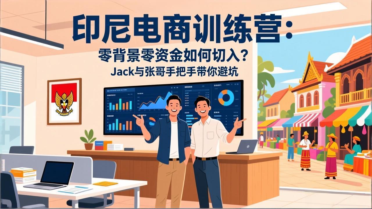 印尼电商训练营：零背景零资金如何切入？Jack与张哥手把手带你避坑-恒创联盟资源网