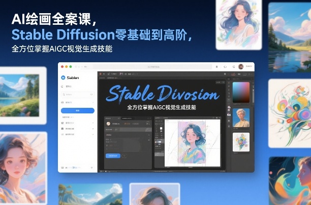 AI绘画全案课，Stable Diffusion零基础到高阶，全方位掌握AIGC视觉生成技能-恒创联盟资源网
