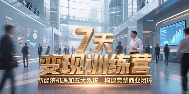 7天咨询师变现训练营，新经济机遇加五大系统，构建完整商业闭环-恒创联盟资源网