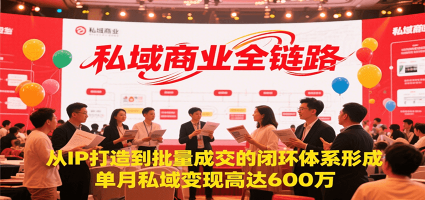 私域商业全链路，从IP打造到批量成交的闭环体系形成，单月私域变现600万-恒创联盟资源网