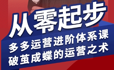 拼多多运营进阶系统课,从零起步,多多运营进阶体系课,破茧成蝶的运营之术(更新9月)-恒创联盟资源网