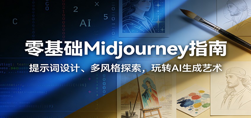 零基础Midjourney指南：提示词设计、多风格探索，玩转AI生成艺术-恒创联盟资源网