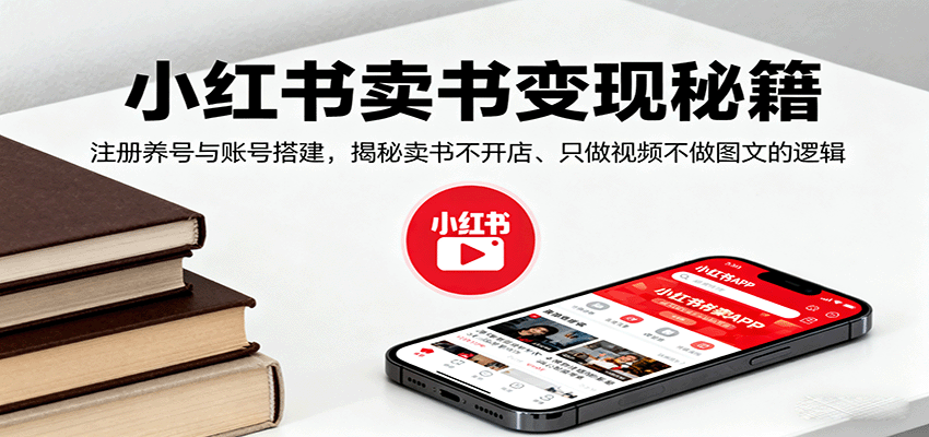 小红书卖书变现秘籍,注册养号与账号搭建,揭秘卖书不开店、只做视频不做图文的逻辑-恒创联盟资源网