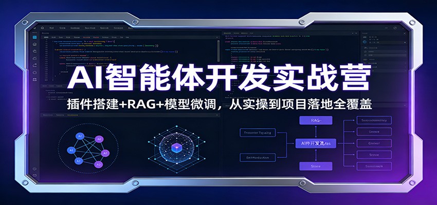 AI智能体开发实战营：插件搭建+RAG+模型微调，从实操到项目落地全覆盖-恒创联盟资源网
