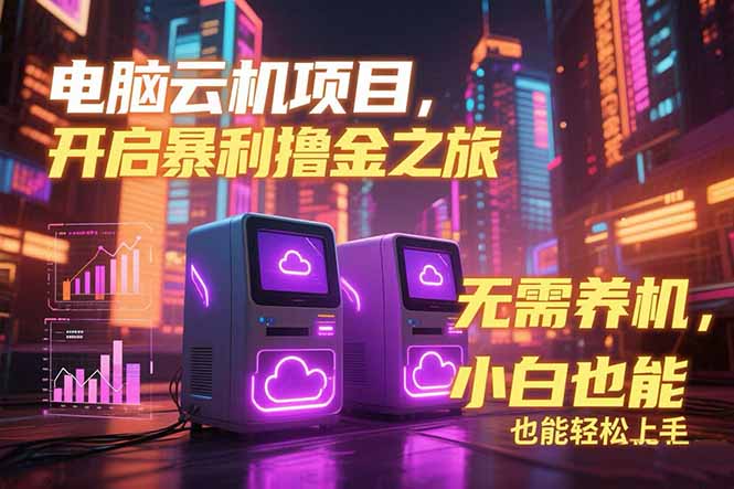 电脑云机项目 暴力撸金玩法，不需要养机 配置没有要求 单机100个窗口一…-恒创联盟资源网