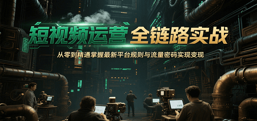短视频运营全链路实战，从零到精通掌握最新平台规则与流量密码实现变现-恒创联盟资源网