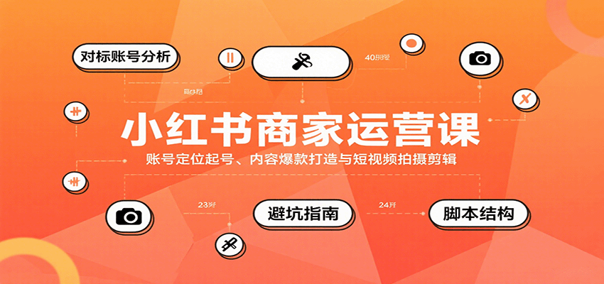 小红书商家运营课,账号定位起号、内容爆款打造与短视频拍摄剪辑-恒创联盟资源网
