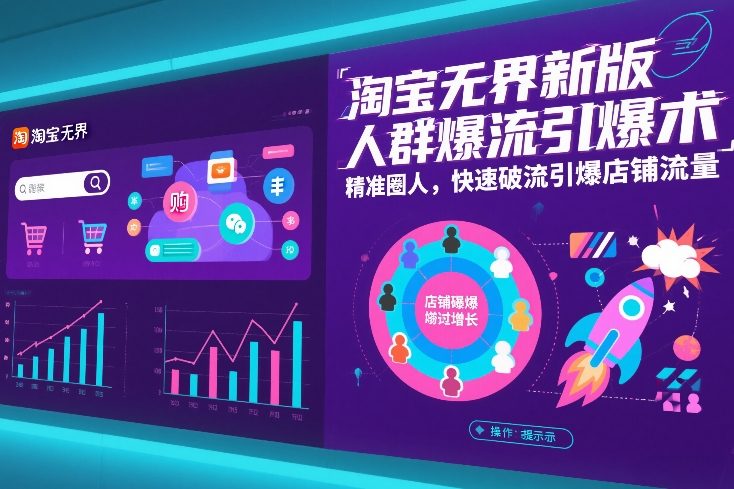 淘宝无界新版人群爆流引爆术，精准圈人，快速破流引爆店铺流量-恒创联盟资源网