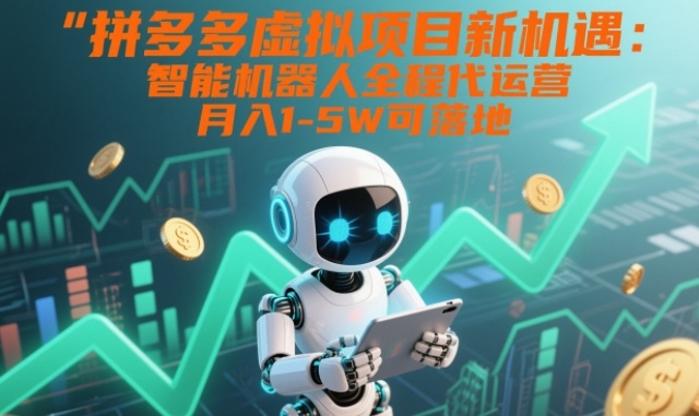拼多多虚拟项目新机遇：智能机器人全程代运营，月入1-5W可落地【揭秘】-恒创联盟资源网